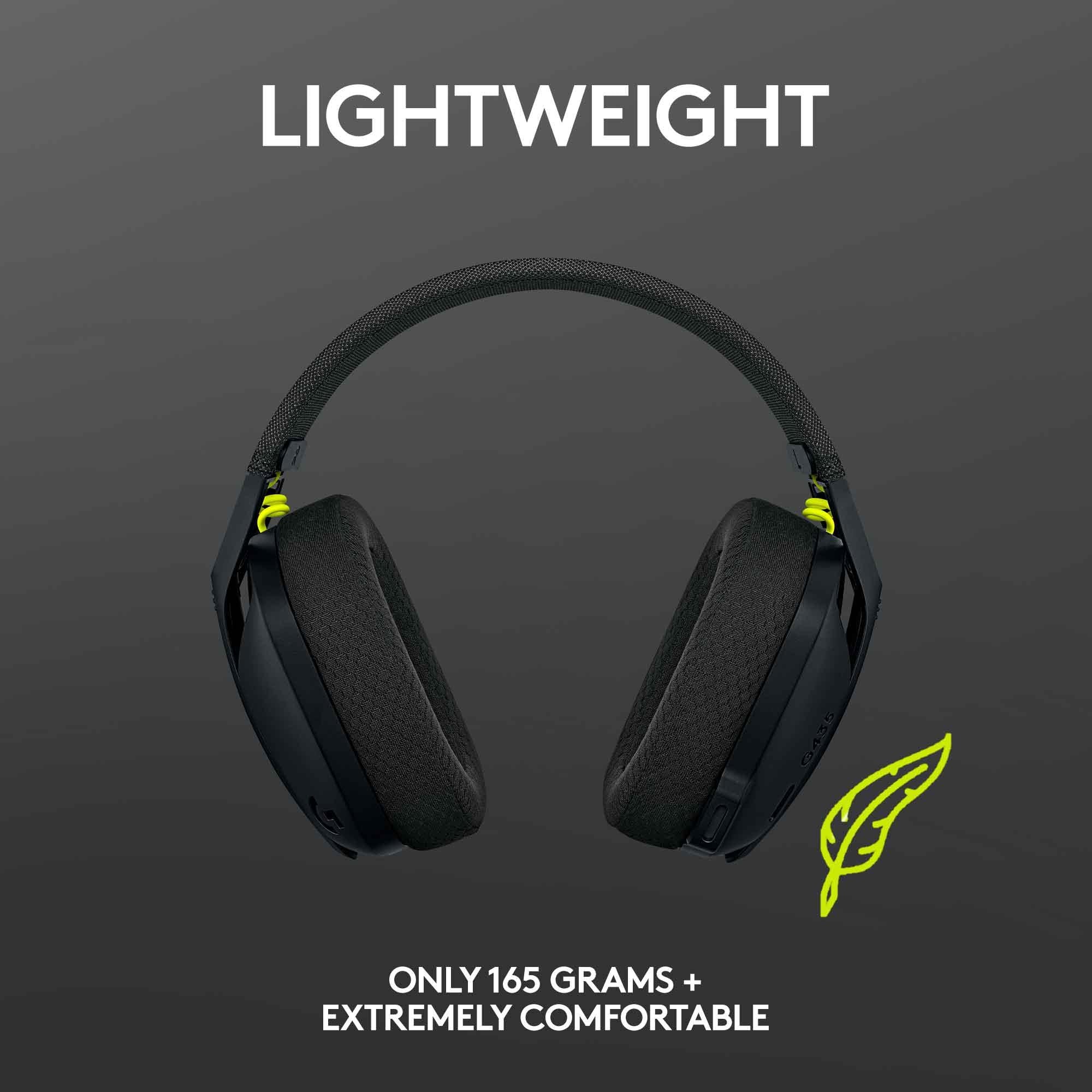 Logitech G435 LIGHTSPEED Wireless Gaming Headset (Black)
