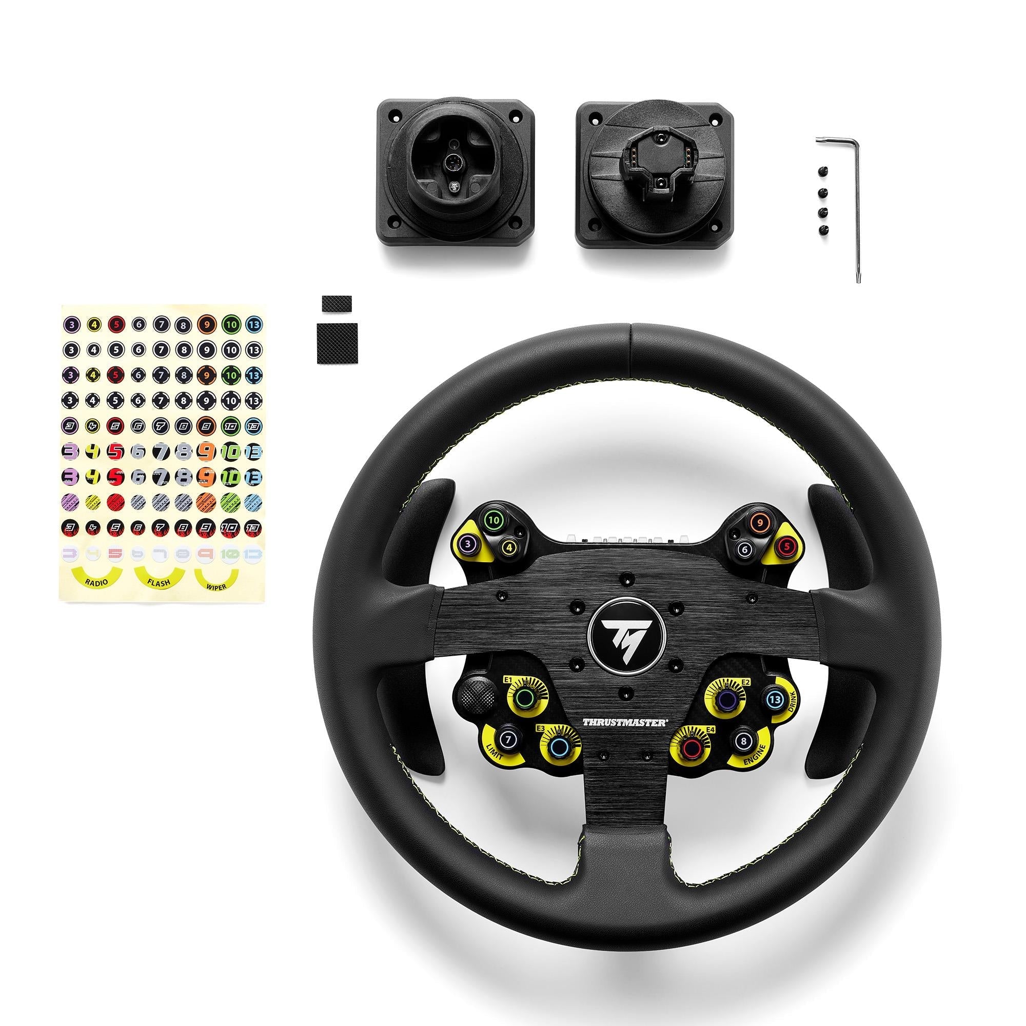 Thrustmaster EVO Racing 32R Leather, Round Leather-Wrapped Wheel Rim & Detachable Hub